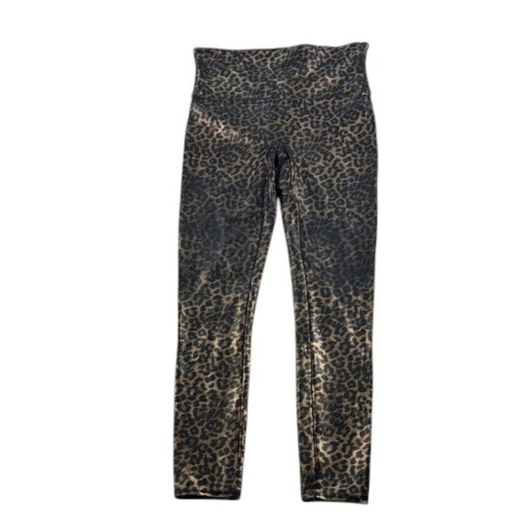 Spanx Women’s Leggings Size L Leopard Print Soft Stretch Activewear - Picture 1 of 8